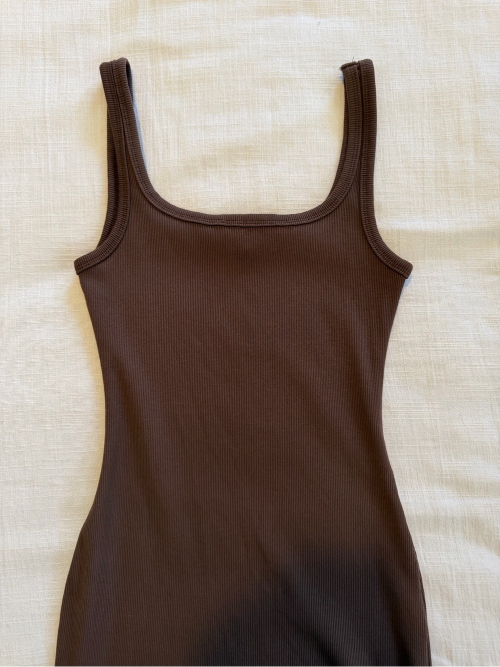 Bumpsuit Sculpting Rib Midi Dress Chocolate Brown Size XS - Picture 7 of 13